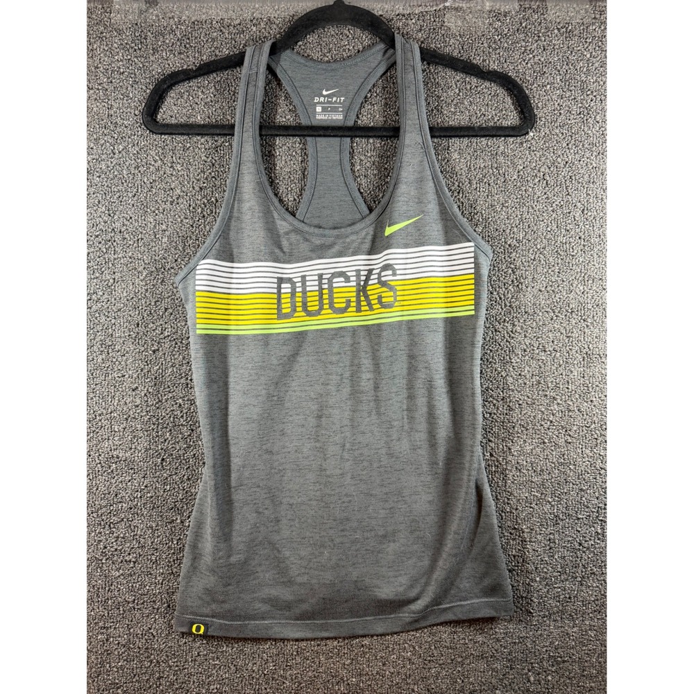 Nike Tank Top Womens Small Grey Oregon Ducks Dri-Fit Racerback Activewear